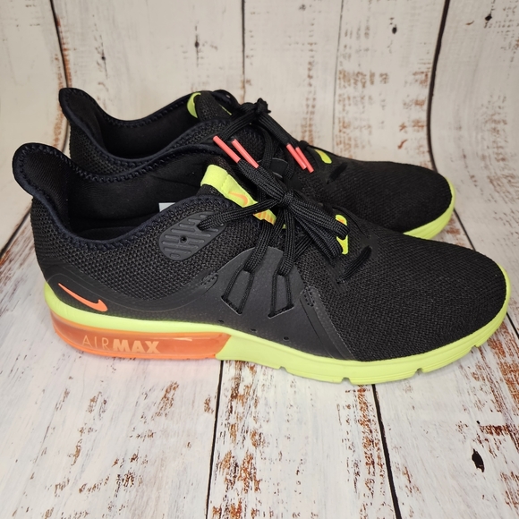 Nike Air Max Sequent 3 / Mens Size 10.5 / Black, Yellow, & Orange - Picture 4 of 11